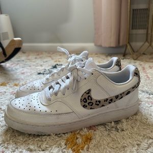 Nike Court Vision Low Sneaker, Leopard, 8.5